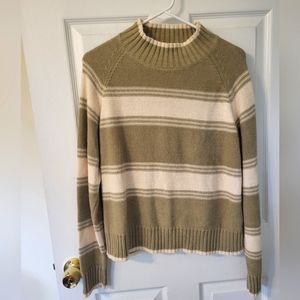 Olive and White Knit Sweater